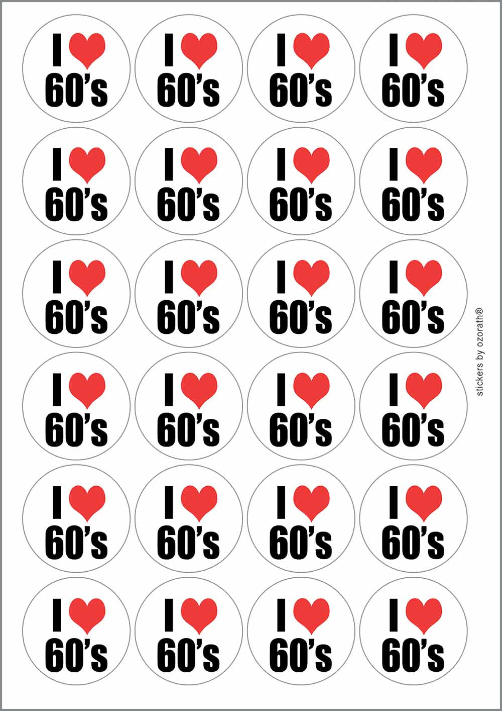 A picture of an A4 sheet of matte paper stickers