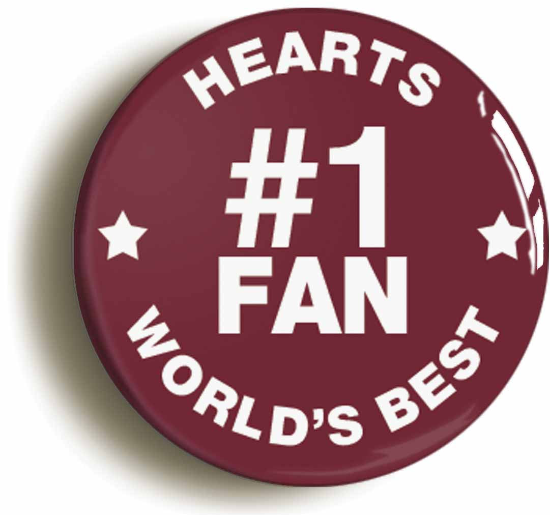 A picture of the front of the product, titled Hearts #1 Fan Circular 50mm Fridge Magnet