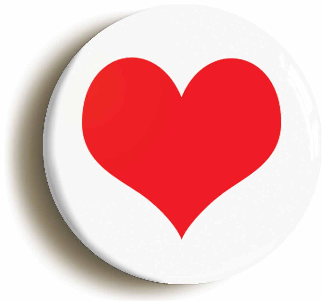 A picture of the front of the product, titled Hearts Playing Card Suit Poker Button Pin Badge