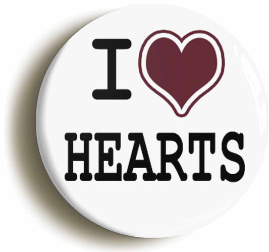 A picture of the front of the product, titled I Heart Love Hearts Circular 50mm Fridge Magnet