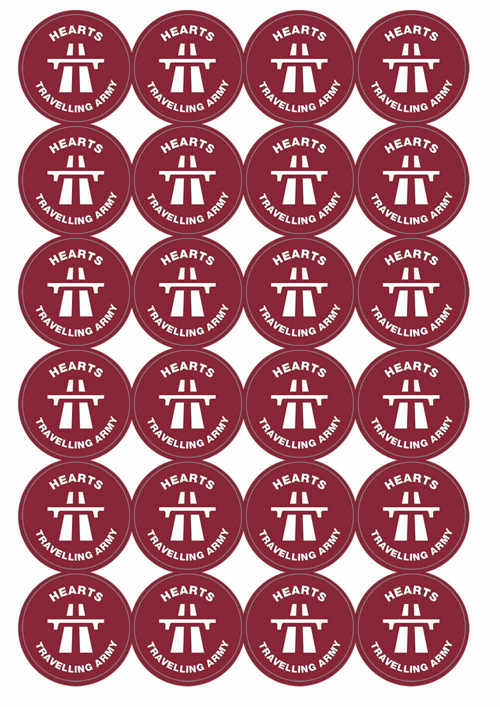 A picture of an A4 sheet of matte paper stickers