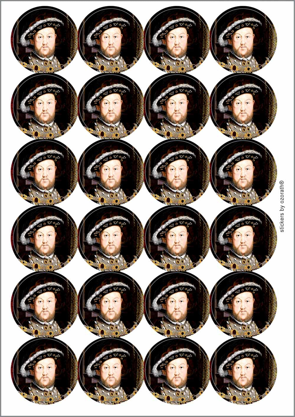 A picture of an A4 sheet of matte paper stickers