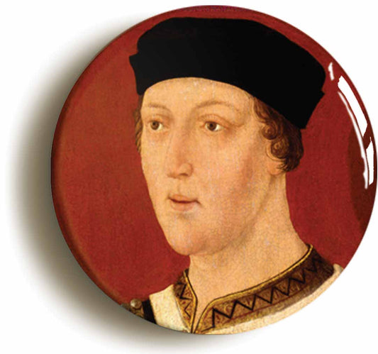 A picture of the front of the product, titled King Henry VI Portrait Button Pin Badge