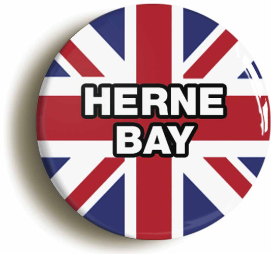 A picture of the front of the product, titled Herne Bay Union Jack Circular 50mm Fridge Magnet