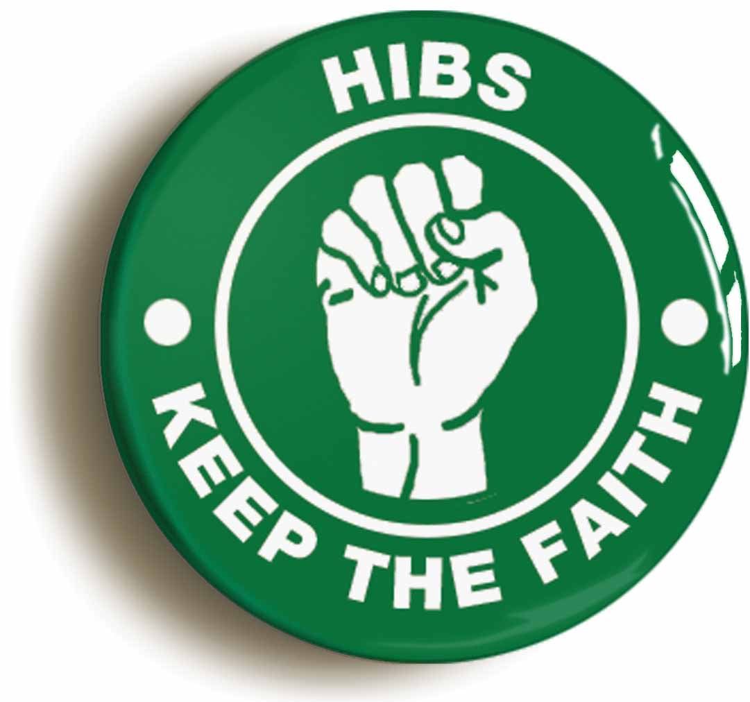 A picture of the front of the product, titled Hibs Keep The Faith Northern Soul Circular 50mm Fridge Magnet