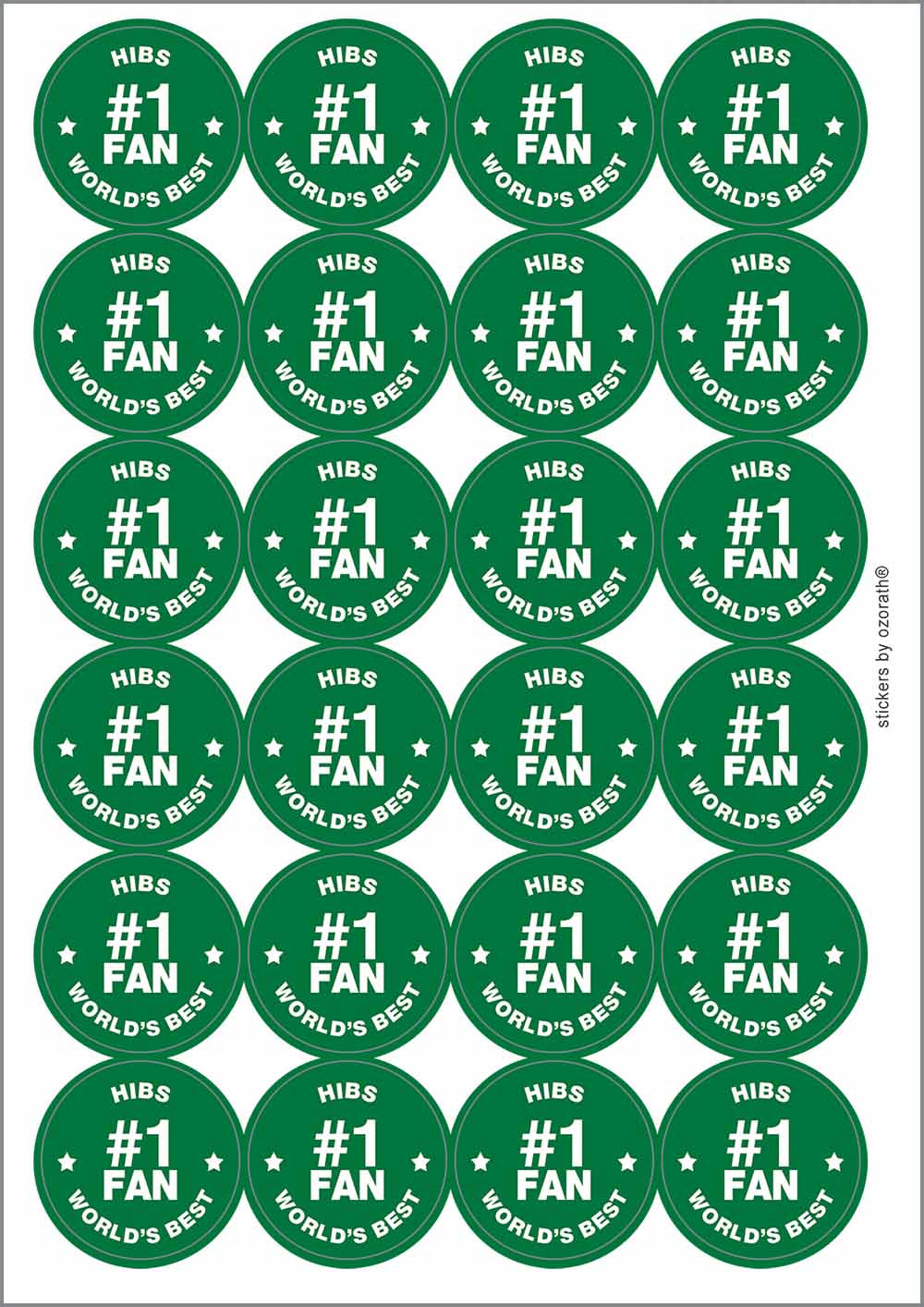 A picture of an A4 sheet of matte paper stickers