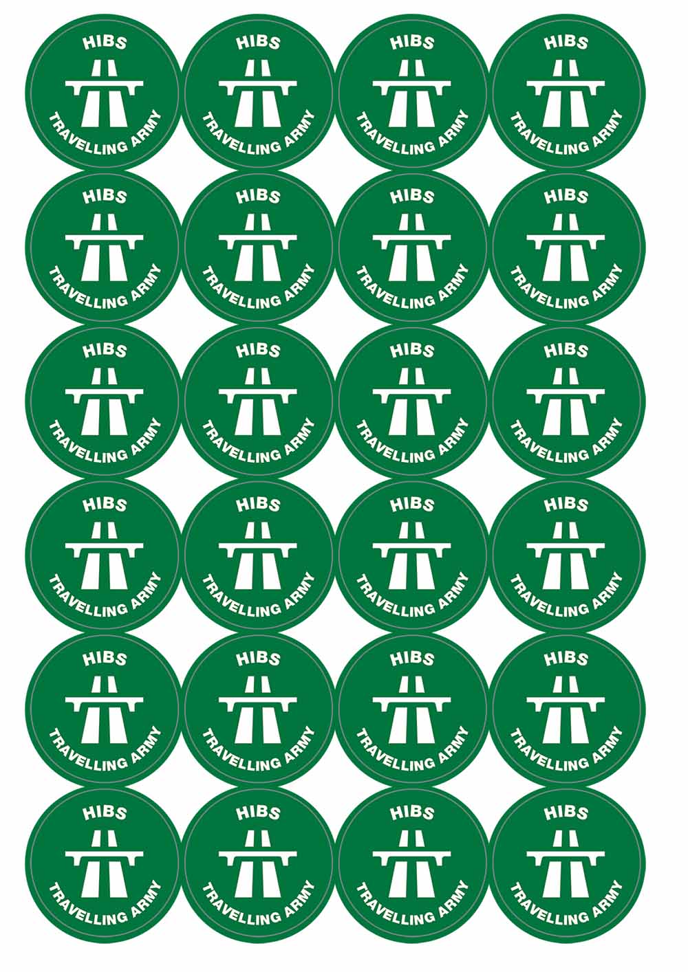 A picture of an A4 sheet of matte paper stickers