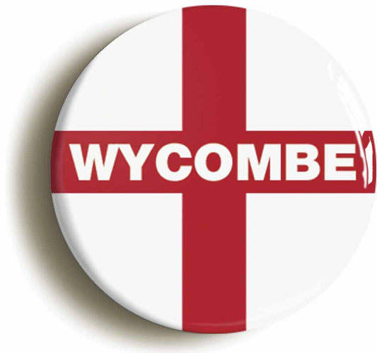 A picture of the front of the product, titled High Wycombe England Flag Circular 50mm Fridge Magnet