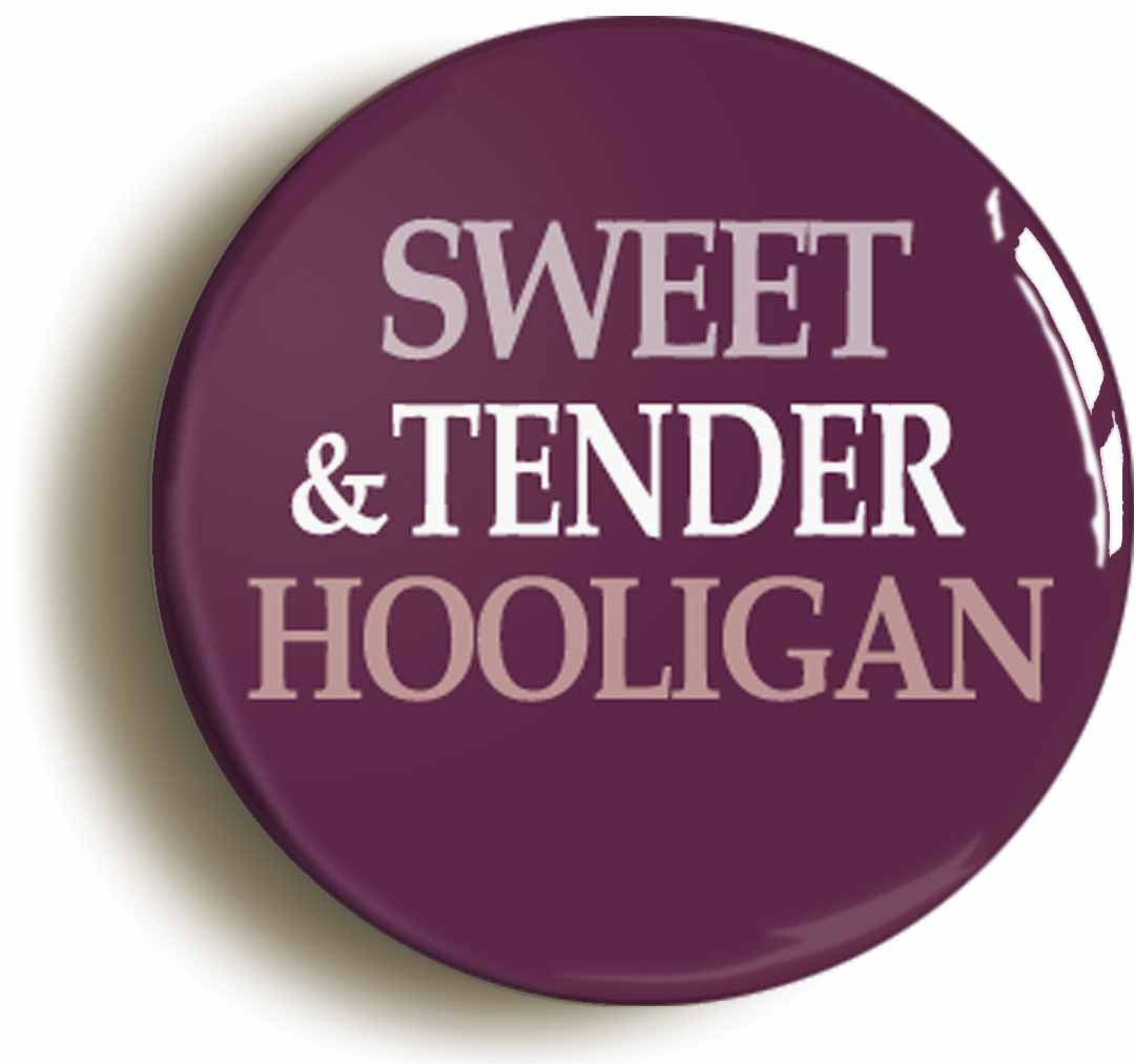 A picture of the front of the product, titled Sweet And Tender Hooligan Button Pin Badge