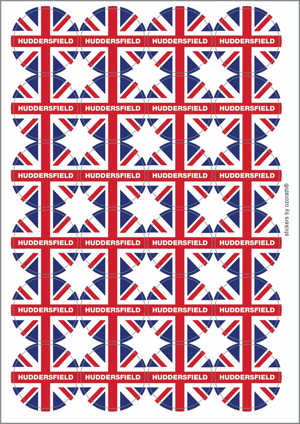 A picture of an A4 sheet of matte paper stickers