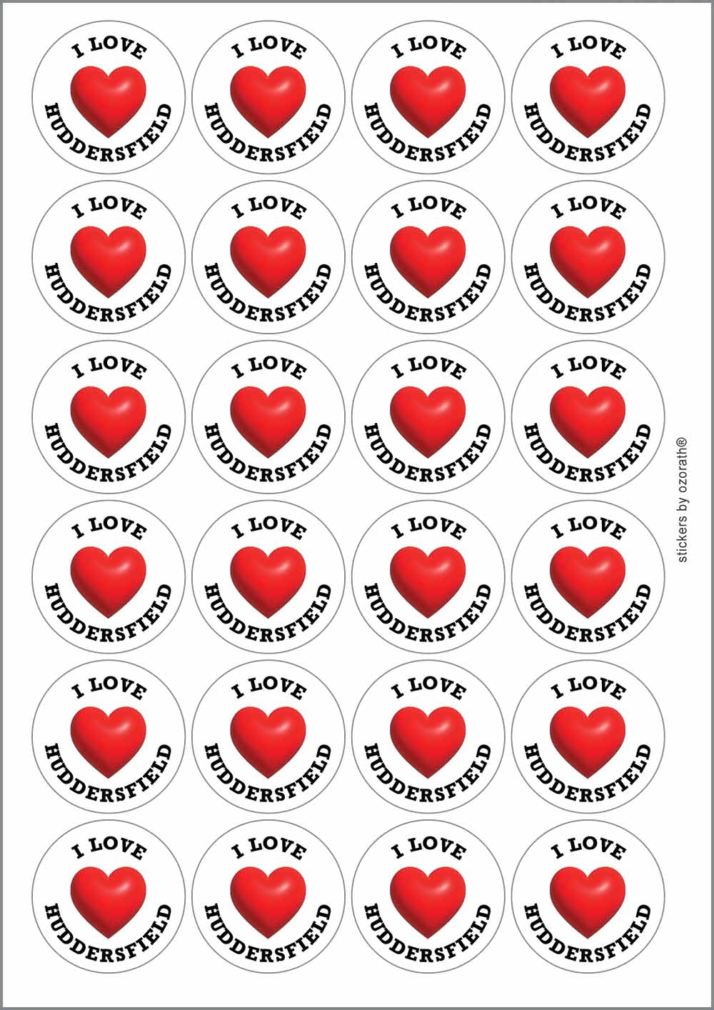 A picture of an A4 sheet of matte paper stickers