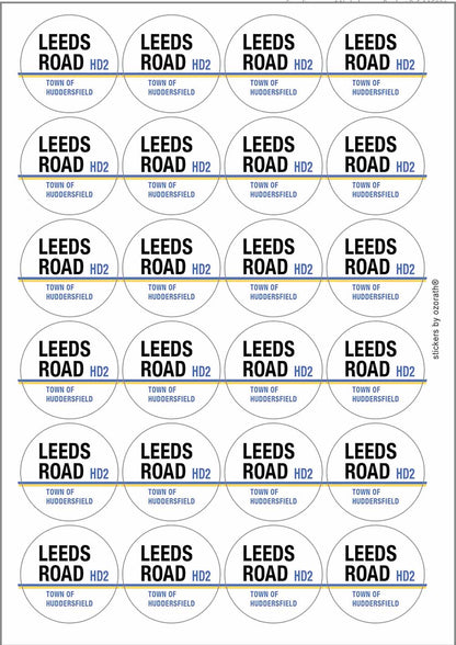 Leeds Road Town Of Huddersfield Hd2 Sign Stickers