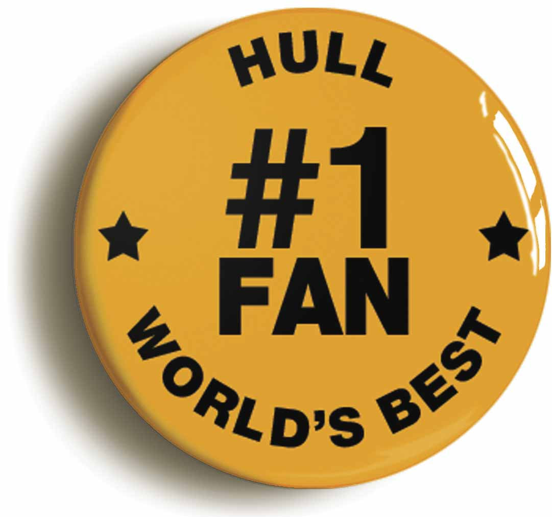 A picture of the front of the product, titled Hull #1 Fan Button Pin Badge