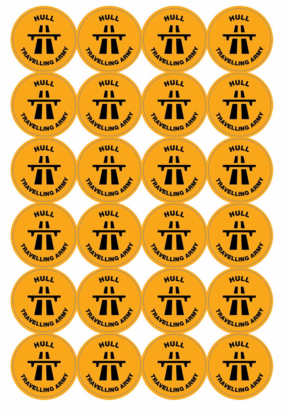 A picture of an A4 sheet of matte paper stickers