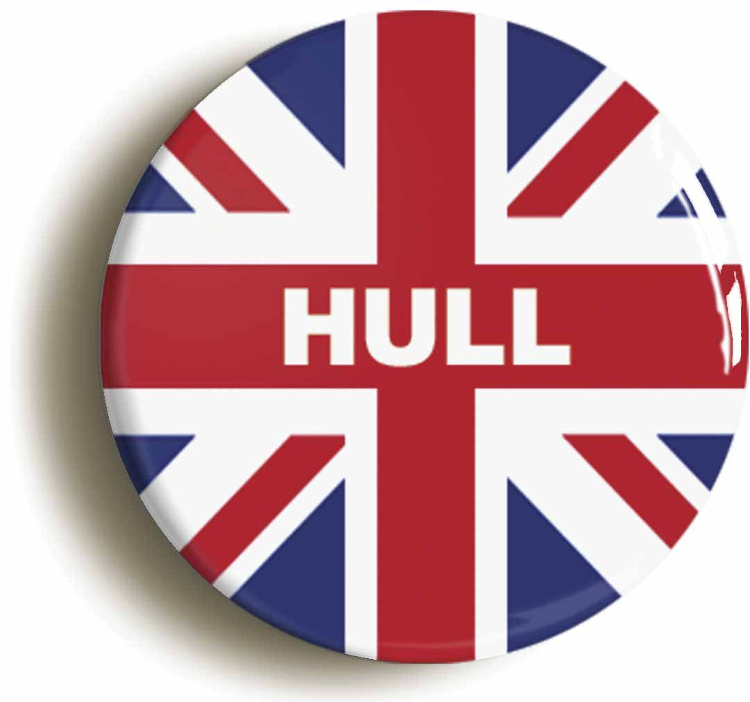 A picture of the front of the product, titled Hull Union Jack Circular 50mm Fridge Magnet