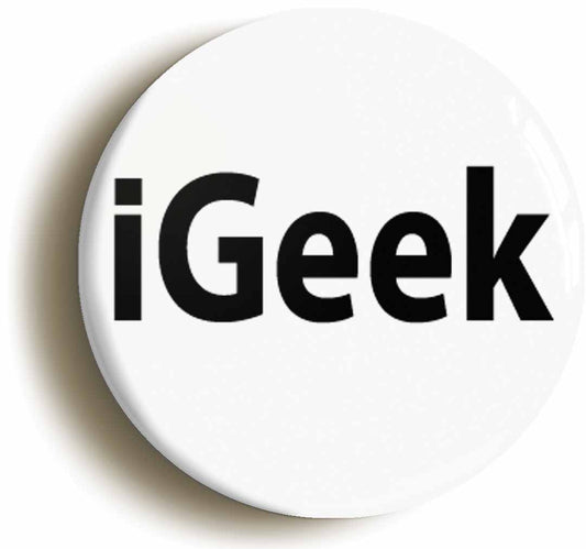 A picture of the front of the product, titled Igeek Funny Button Pin Badge