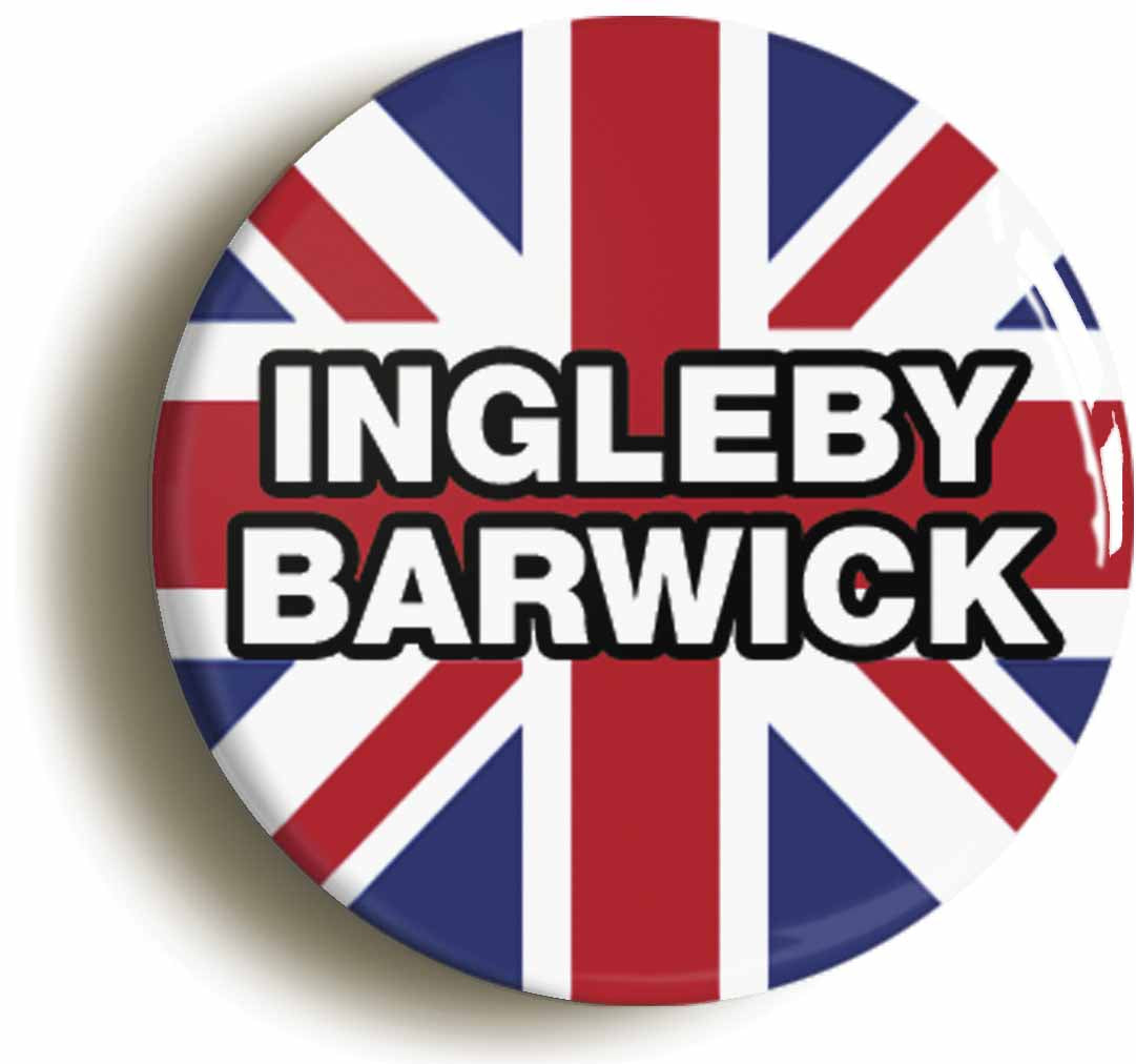 A picture of the front of the product, titled Ingleby Barwick Union Jack Circular 50mm Fridge Magnet