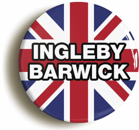 A picture of the front of the product, titled Ingleby Barwick Union Jack Circular 50mm Fridge Magnet