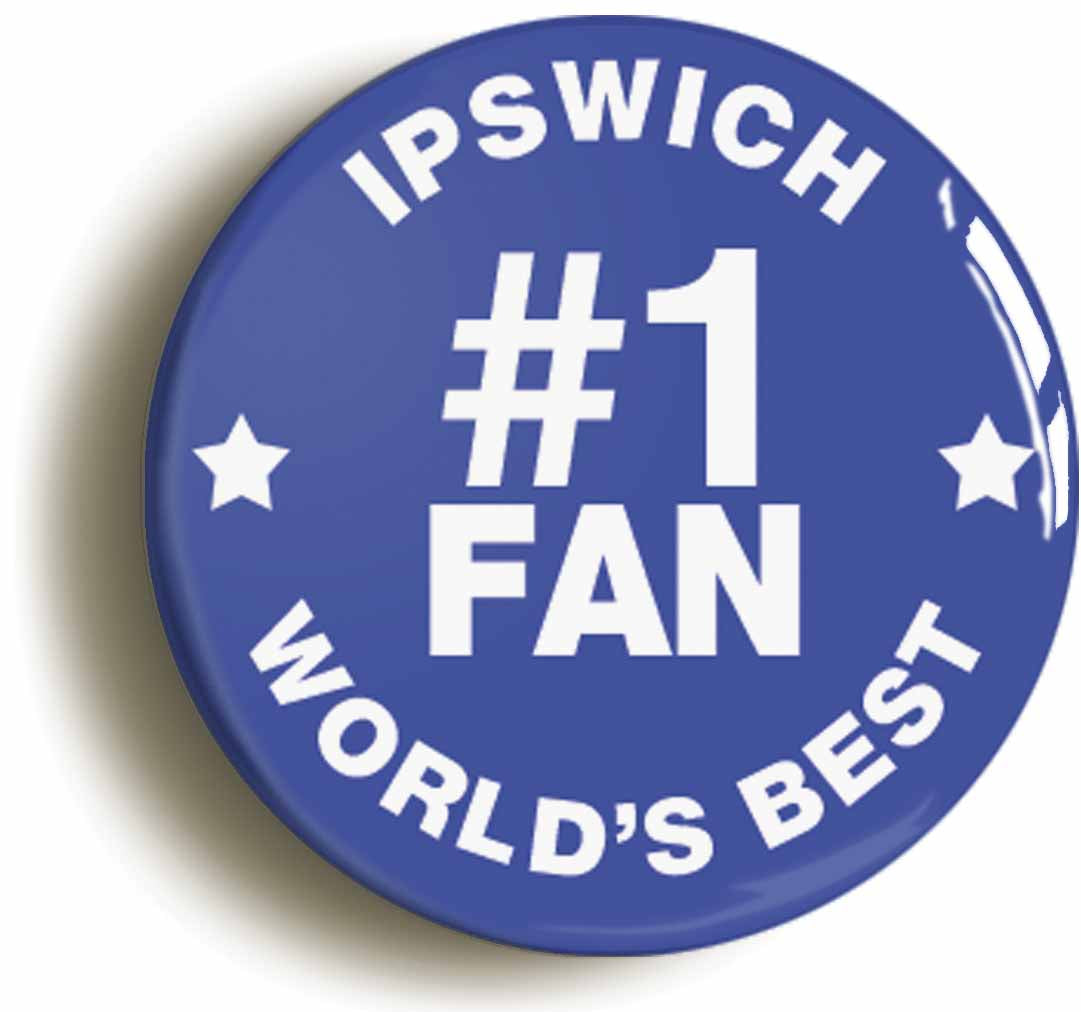A picture of the front of the product, titled Ipswich #1 Fan Button Pin Badge