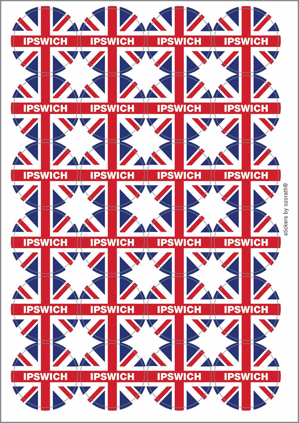 A picture of an A4 sheet of matte paper stickers