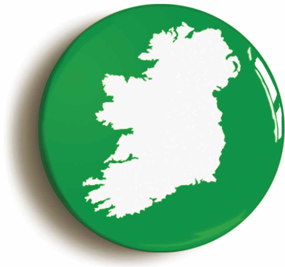 A picture of the front of the product, titled Ireland Éire Irish Map Island Button Pin Badge