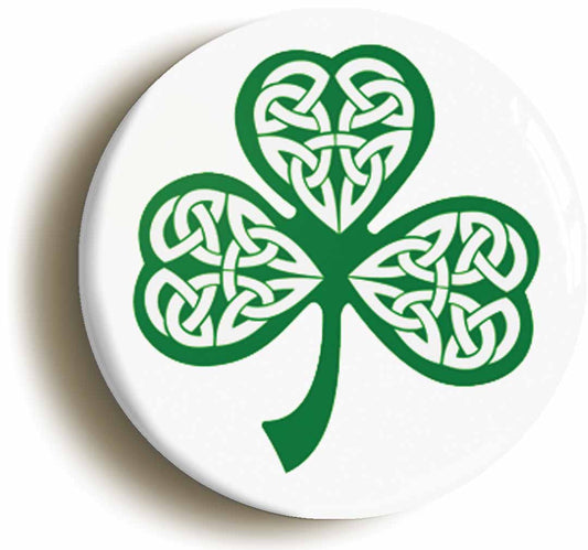 A picture of the front of the product, titled Ireland Irish Shamrock Button Pin Badge