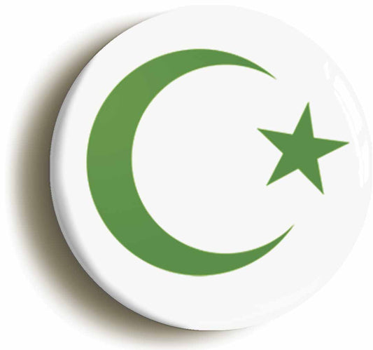 A picture of the front of the product, titled Islam Crescent Star Circular 50mm Fridge Magnet