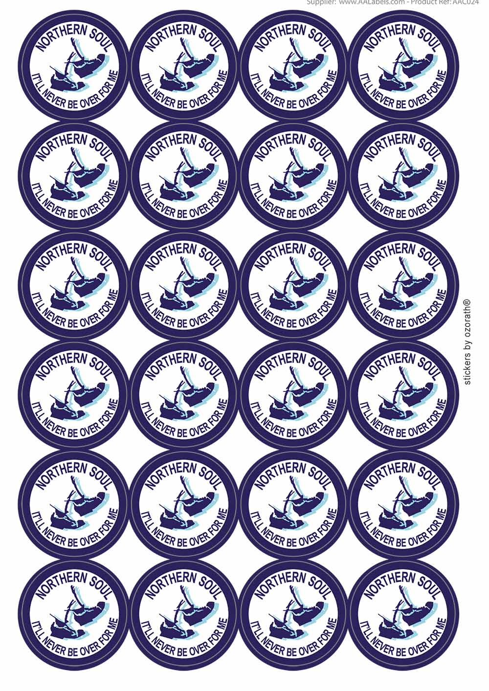 A picture of an A4 sheet of matte paper stickers