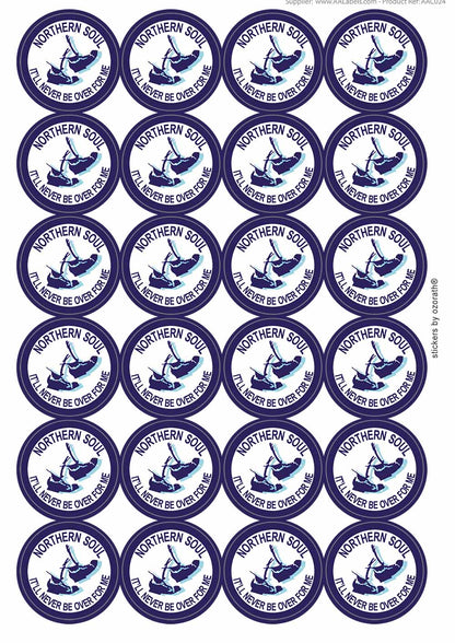 A picture of an A4 sheet of matte paper stickers