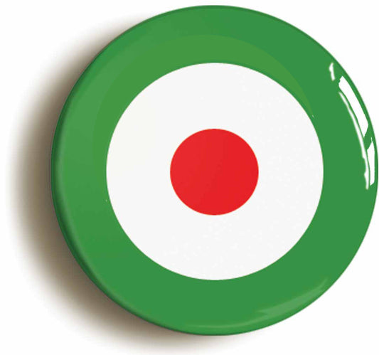 A picture of the front of the product, titled Italian Target Roundel Mod Circular 50mm Fridge Magnet