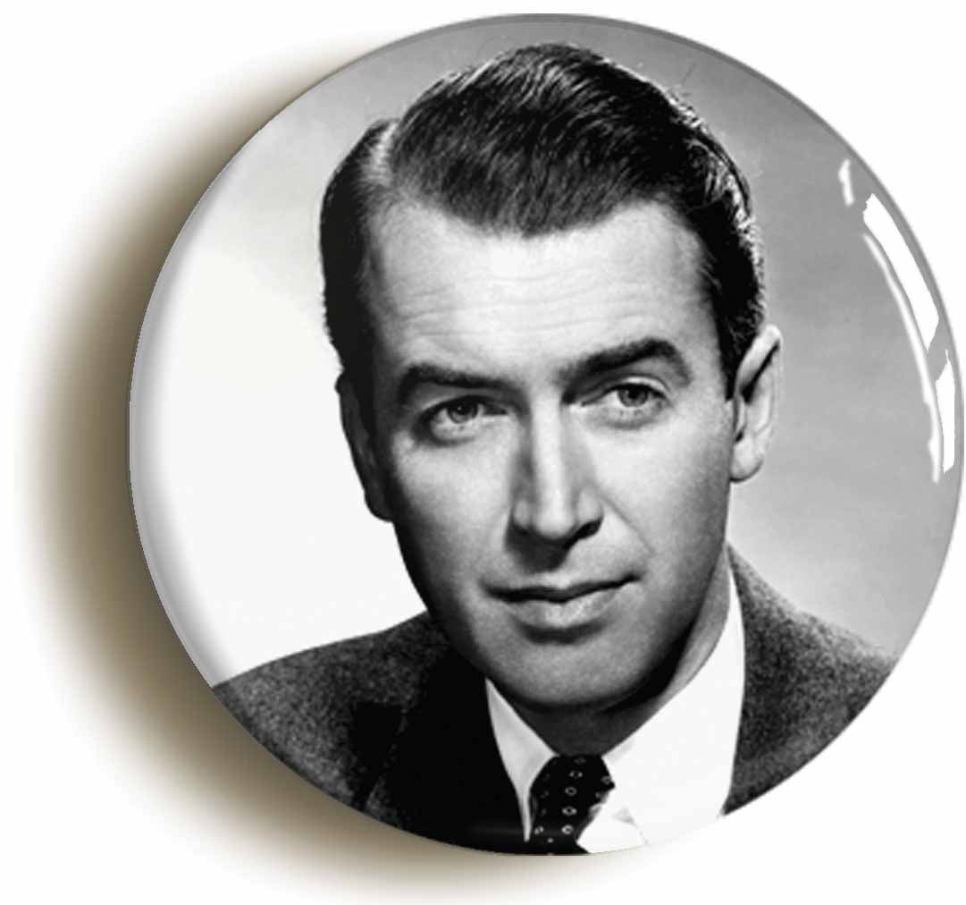 A picture of the front of the product, titled James Stewart Button Pin Badge