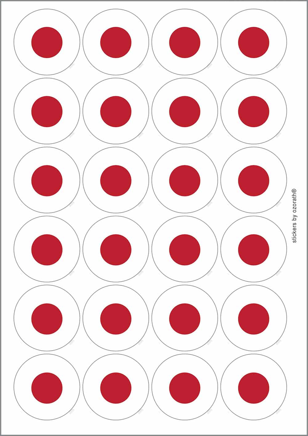 A picture of an A4 sheet of matte paper stickers