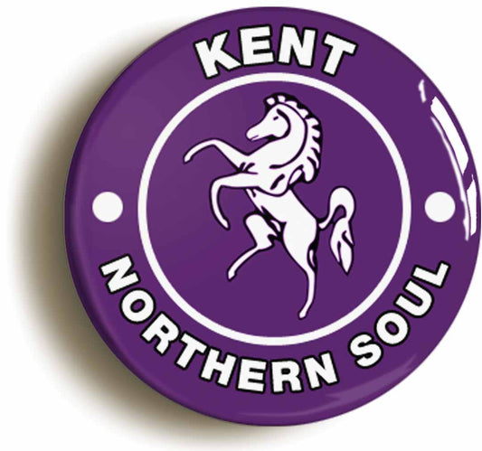 A picture of the front of the product, titled Kent Northern Soul Button Pin Badge