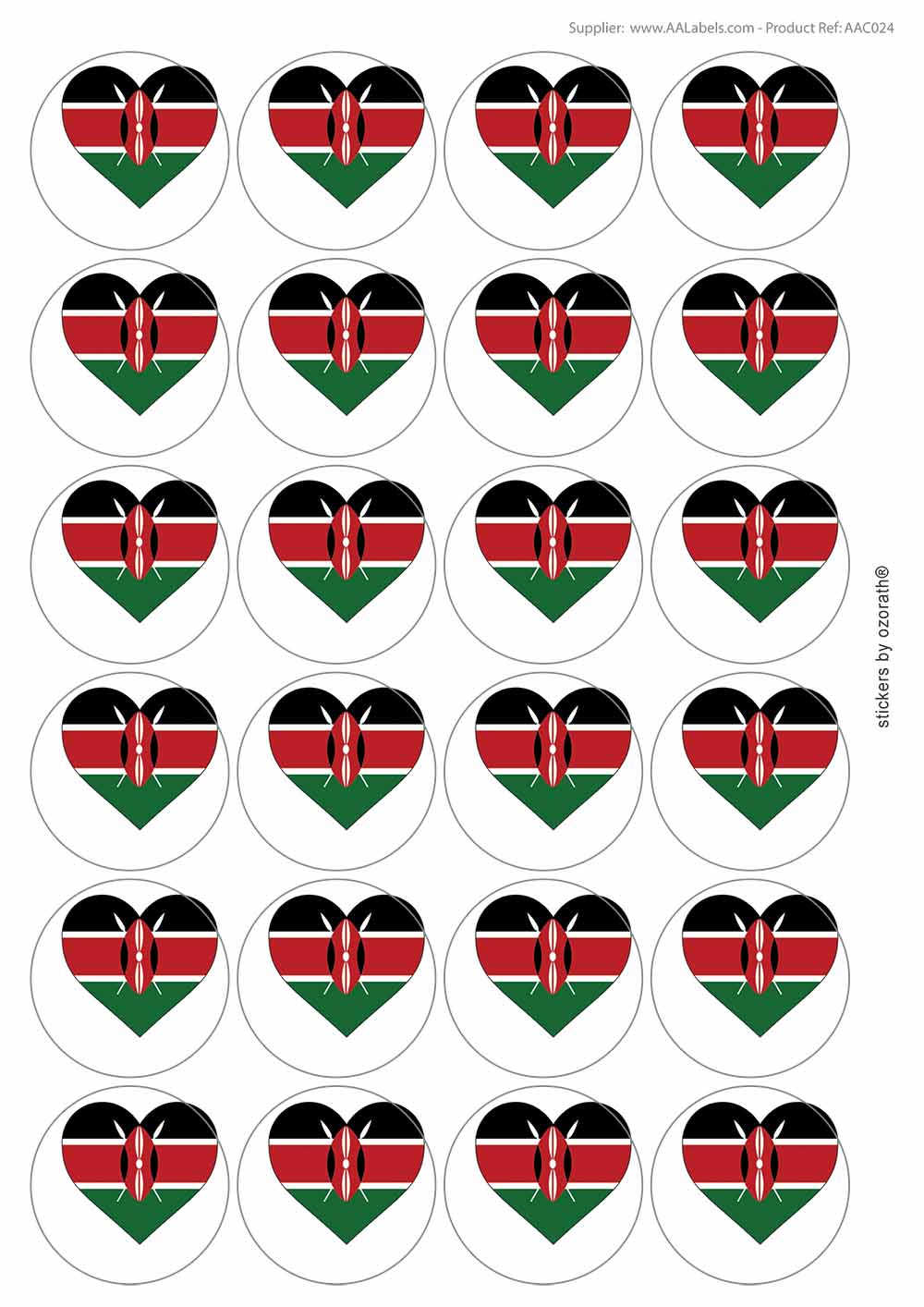 A picture of an A4 sheet of matte paper stickers