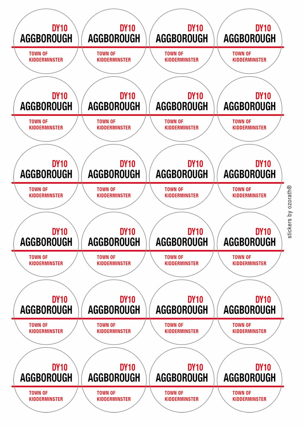 A picture of an A4 sheet of matte paper stickers
