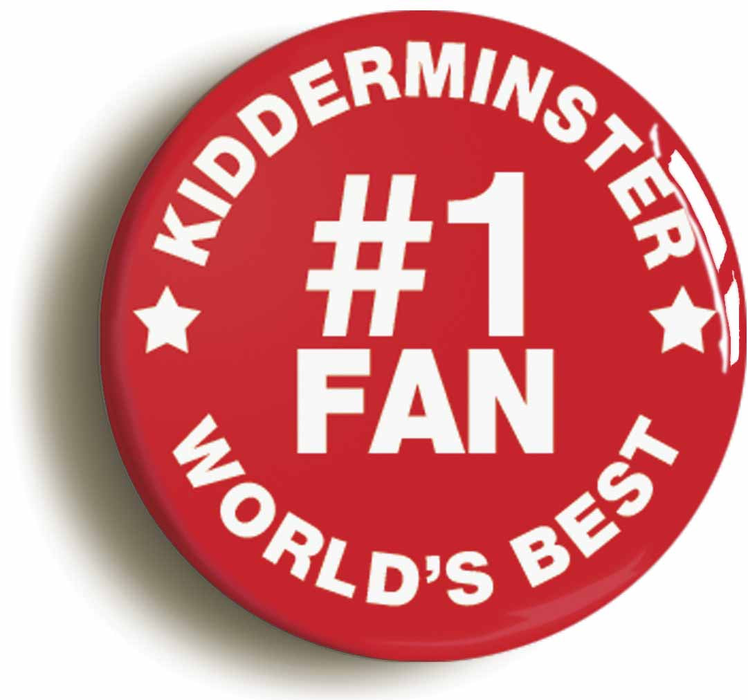 A picture of the front of the product, titled Kidderminster #1 Fan Circular 50mm Fridge Magnet