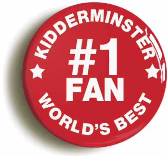 A picture of the front of the product, titled Kidderminster #1 Fan Circular 50mm Fridge Magnet