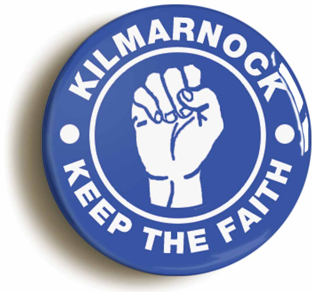 A picture of the front of the product, titled Kilmarnock Keep The Faith Northern Soul Circular 50mm Fridge Magnet