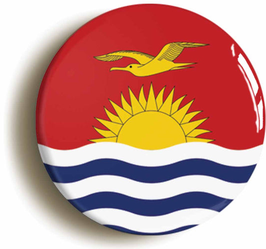 A picture of the front of the product, titled Kiribati National Flag Circular 50mm Fridge Magnet