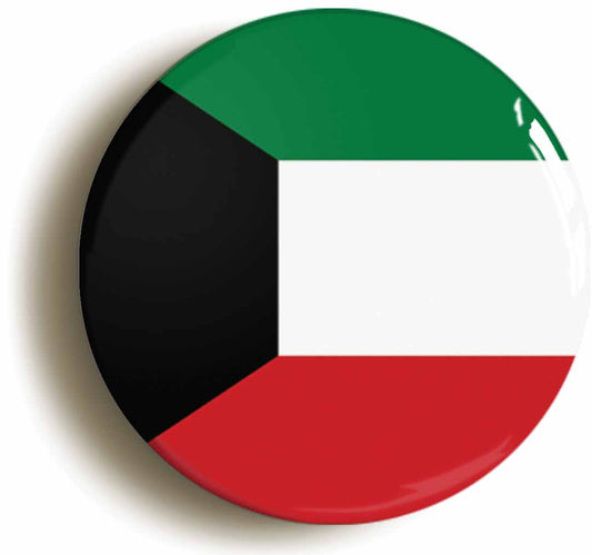 A picture of the front of the product, titled Kuwait Kuwaiti National Flag Circular 50mm Fridge Magnet