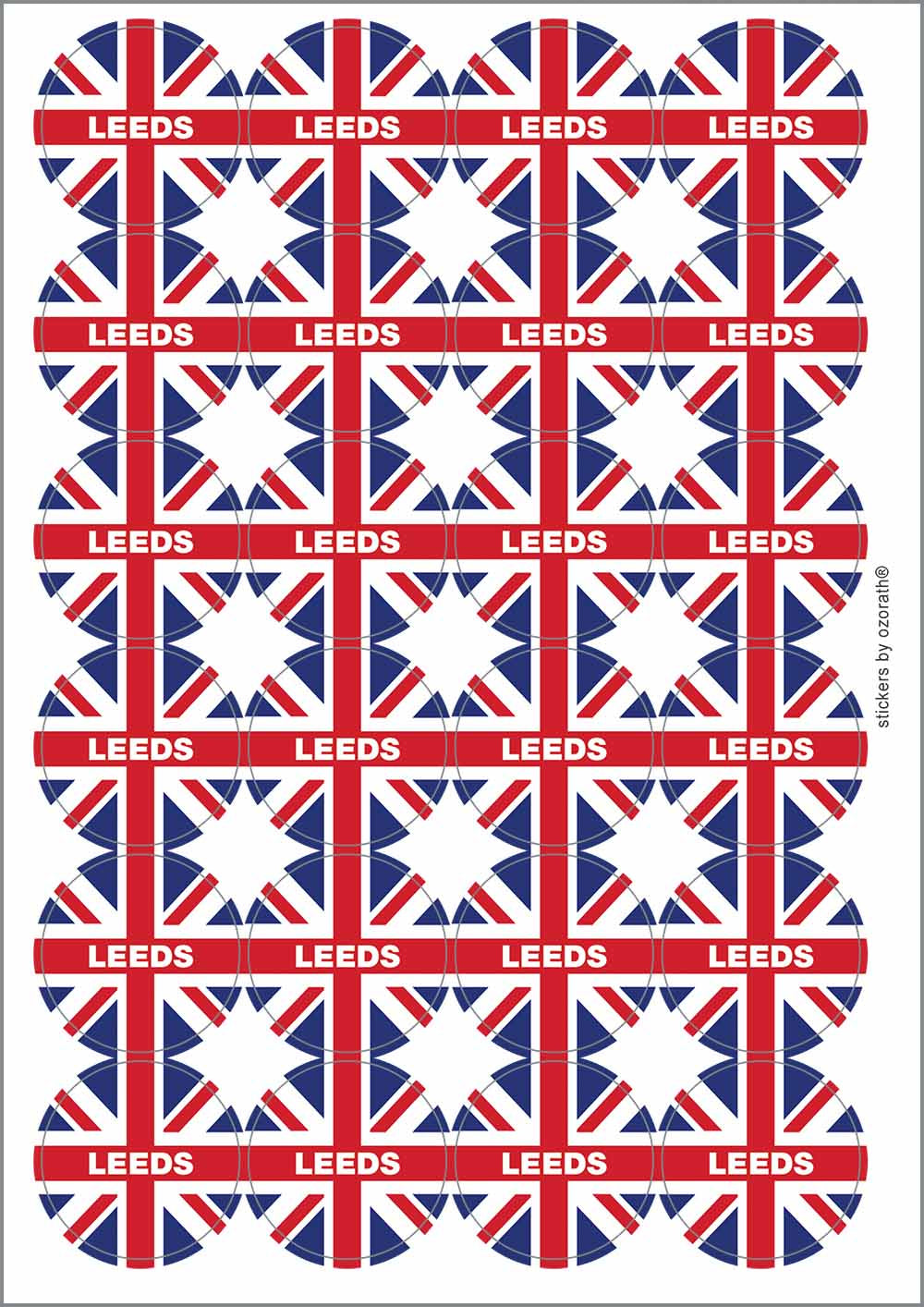 A picture of an A4 sheet of matte paper stickers