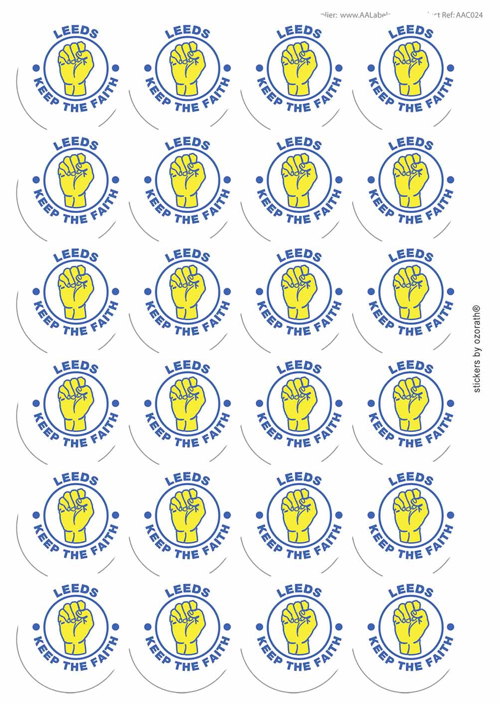 A picture of an A4 sheet of matte paper stickers