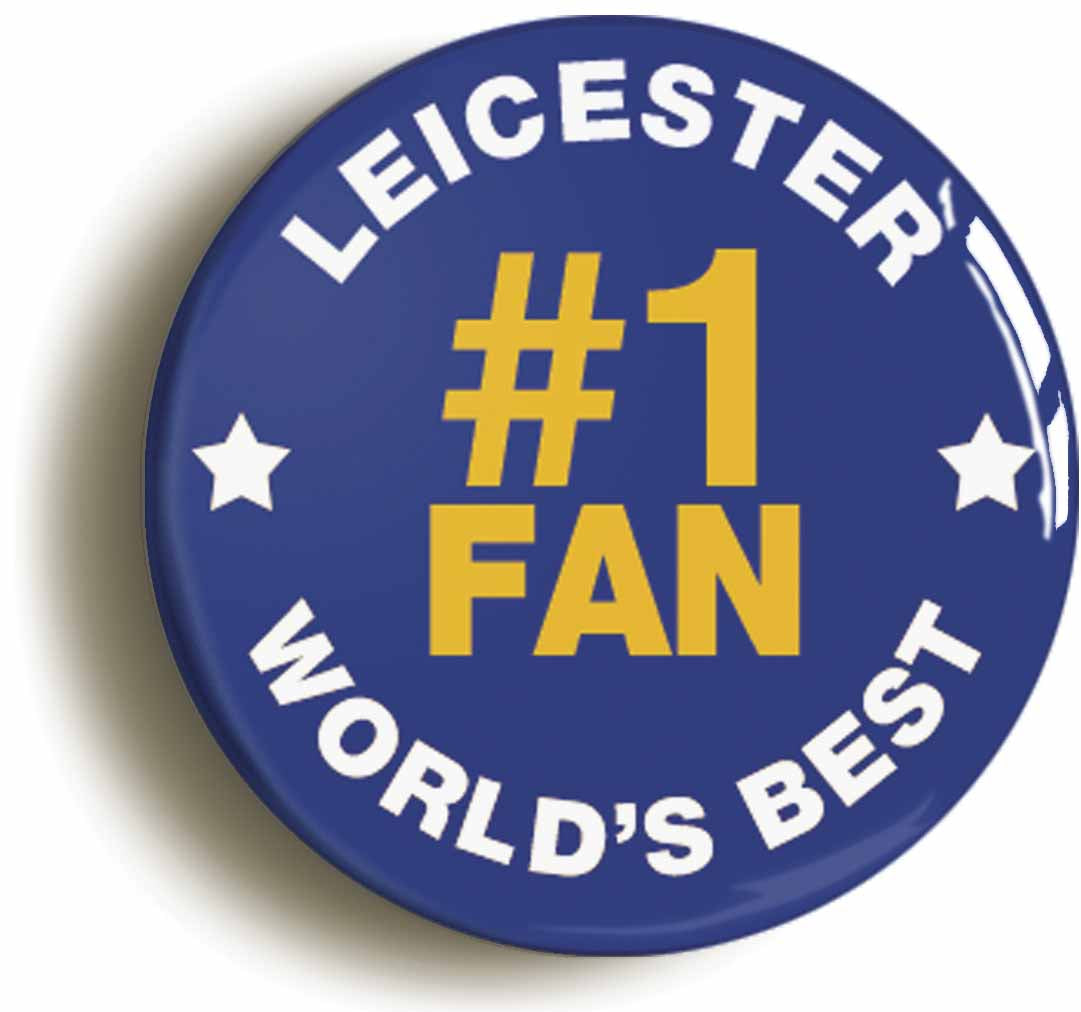 A picture of the front of the product, titled Leicester #1 Fan Circular 50mm Fridge Magnet