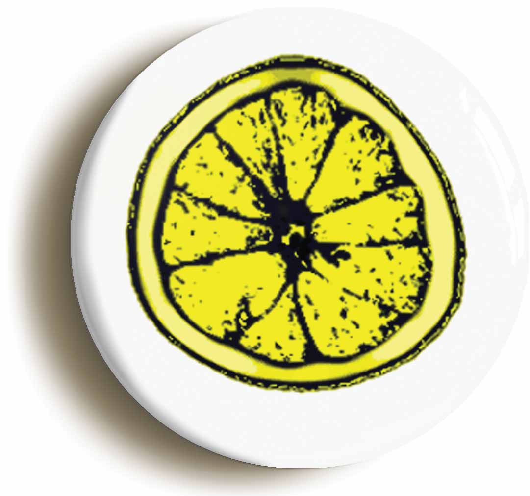 A picture of the front of the product, titled Lemon Slice Logo Circular 50mm Fridge Magnet