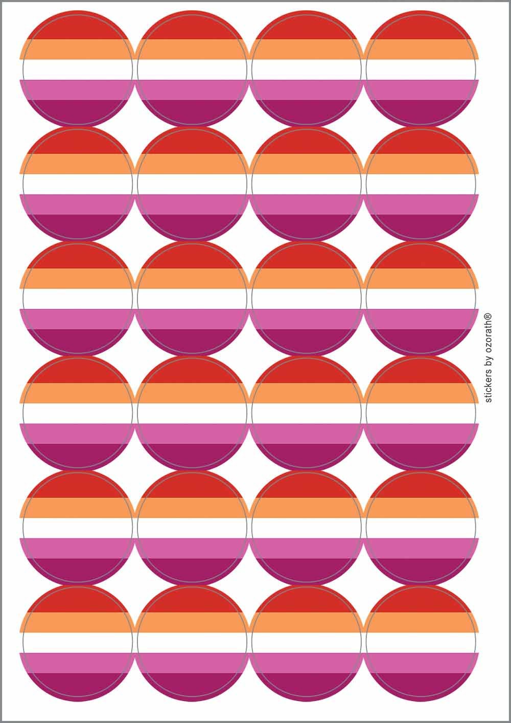 A picture of an A4 sheet of matte paper stickers