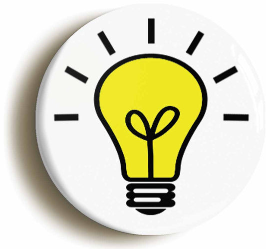 A picture of the front of the product, titled Light Bulb Moment Idea Circular 50mm Fridge Magnet