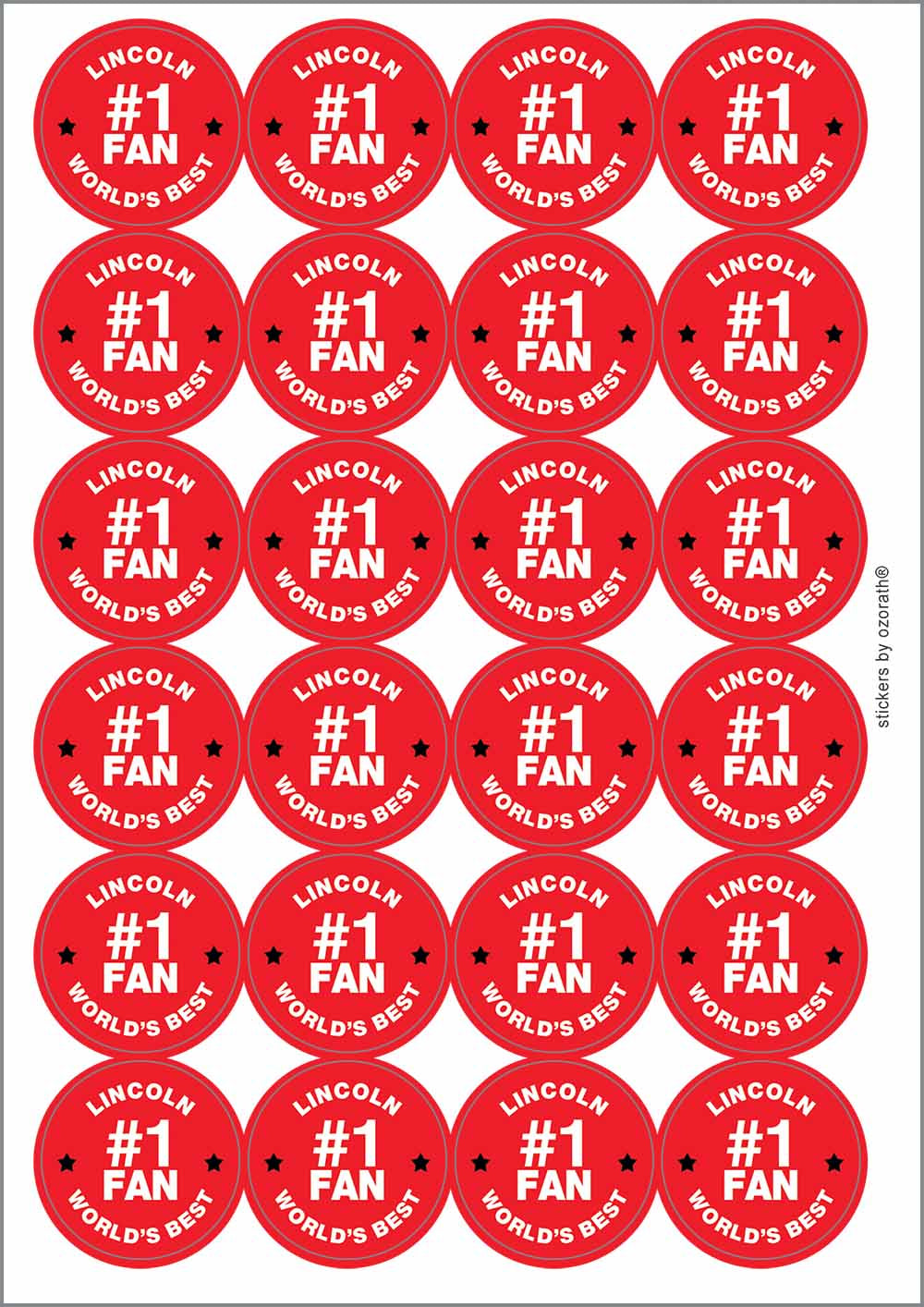 A picture of an A4 sheet of matte paper stickers