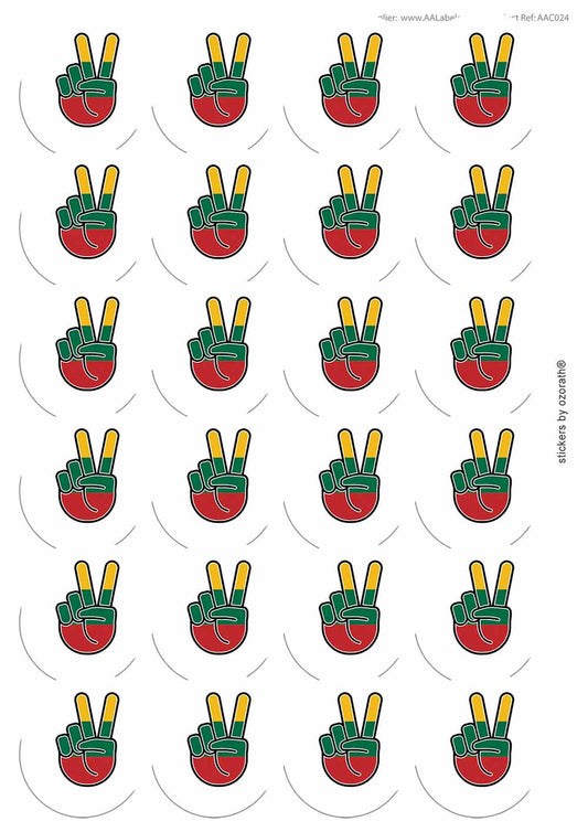 A picture of an A4 sheet of matte paper stickers