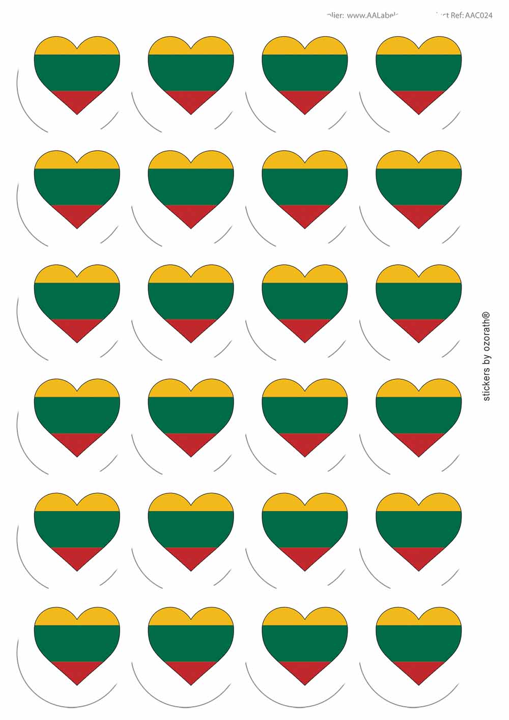 A picture of an A4 sheet of matte paper stickers