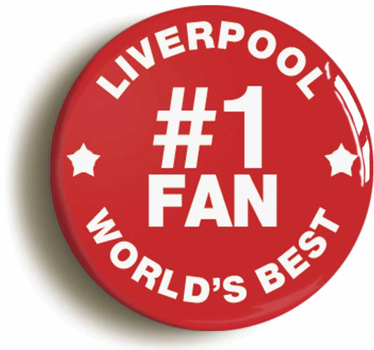 A picture of the front of the product, titled Liverpool #1 Fan Circular 50mm Fridge Magnet
